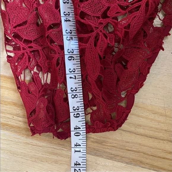 Marchesa Note beautiful lace midi dress in red/wine - Picture 11 of 13